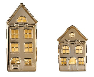 CANVAS Golden Moments Collection Pre-Lit Ceramic Gold Houses Christmas Decoration, 2-pk#151-9789-... | Canadian Tire