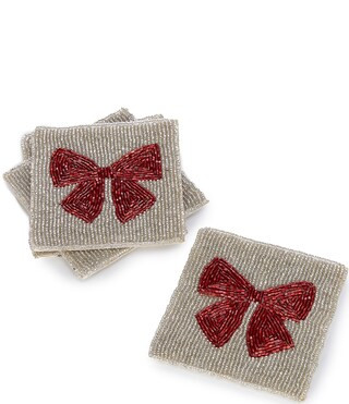 Southern Living Holiday Red Bow Bead Coasters, Set of 4 | Dillard's | Dillard's