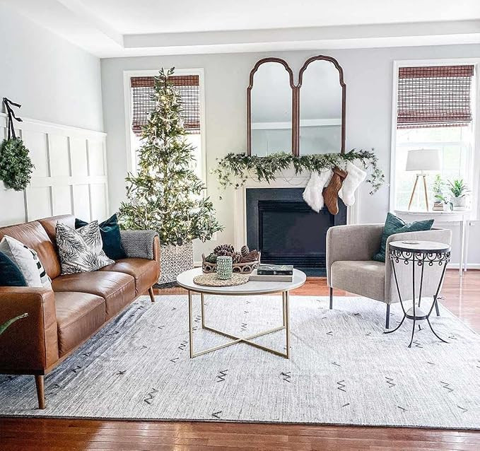 Hauteloom Yelm Wool Living Room, Bedroom Area Rug - Bohemian/Global - Gray, Brown - 8' x 11' | Amazon (US)