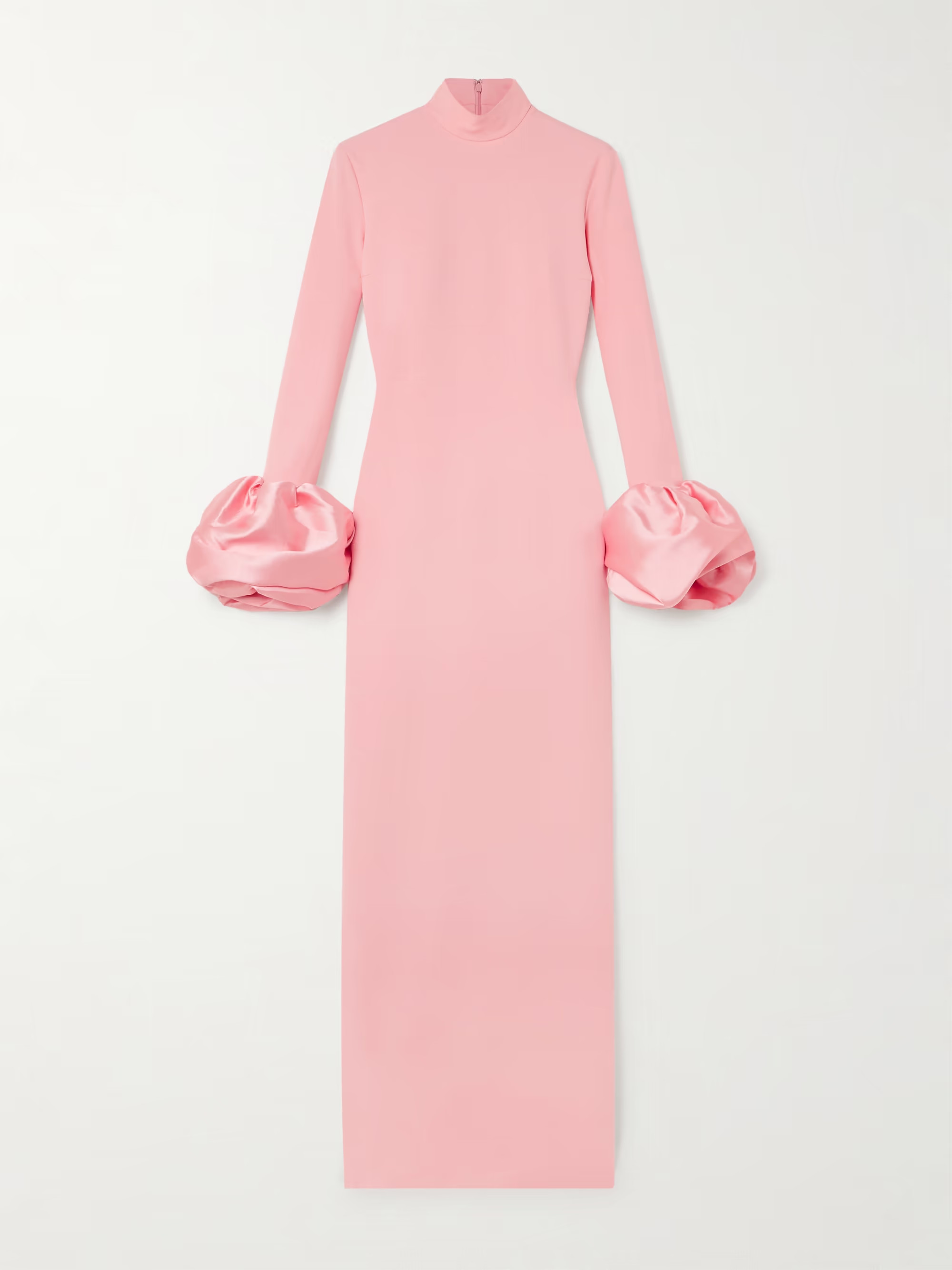 SOLACE LONDONViviana faille-trimmed crepe turtleneck gown | NET-A-PORTER (UK & EU)