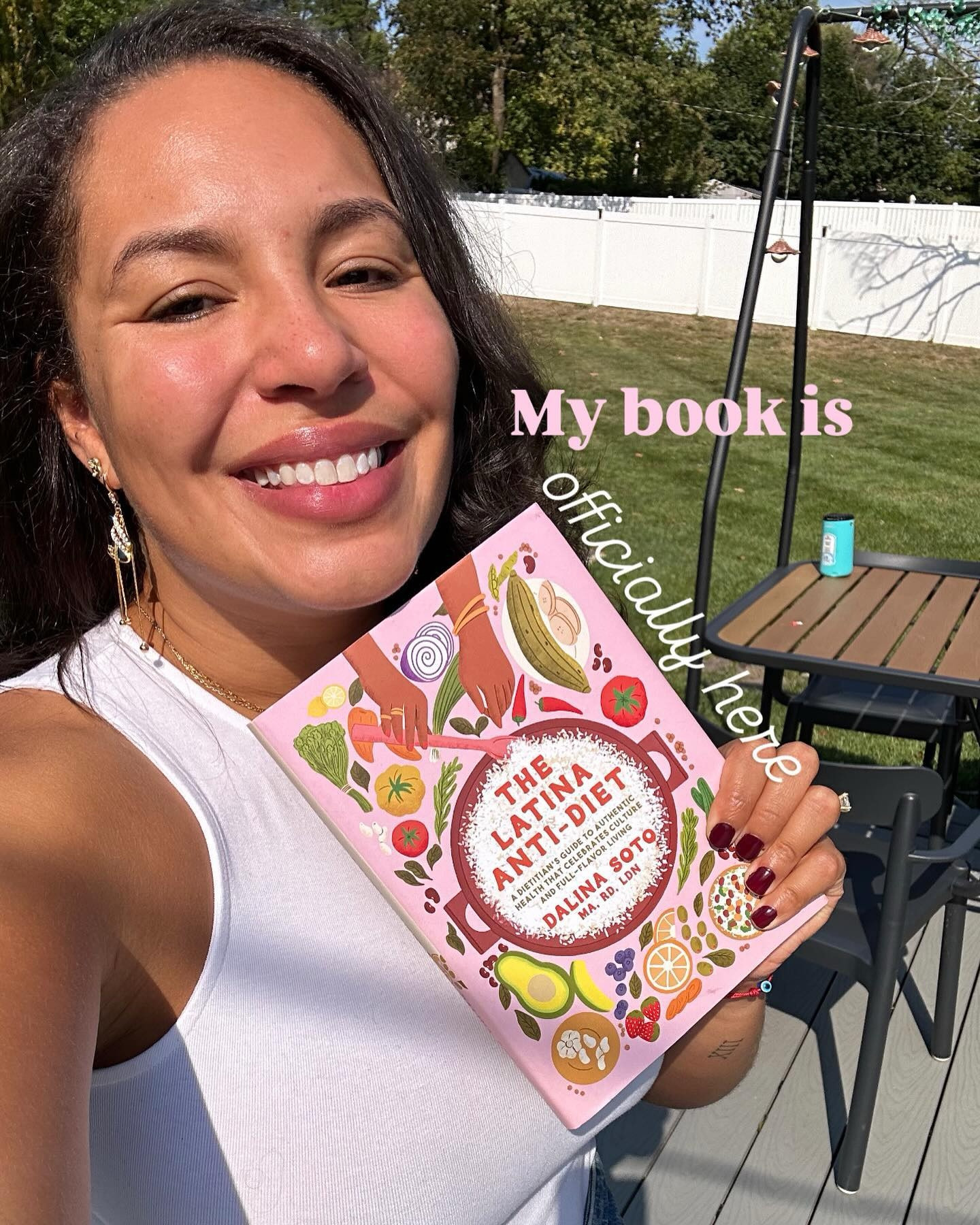 In celebration of the last day of National Hispanic/Latine Heritage Month, I am so incredibly excited to finally share the beautiful cover of my upcoming book, THE LATINA ANTI-DIET, designed by @artbyfaneshafabre … My Book will officially be available March 18, 2025!! 

This book is for us, para nosotras. For ALL OF US to feel seen in a world that has told us we are too much, too loud, too spicy, too sultry, our foods are too fattening, our traditions are weird 🙄 while simultaneously being told we are not enough. 

Our foods are constantly used for cheat days and taco Tuesdays while the medical systems tell us they’re unhealthy and horrible. 

I am tired of this narrative and this book is here to help us break the cycle of hating our bodies and our foods. It is here to educate us on ALL the amazing nutrition our comidas have and the sinister history of how diet culture works and has made us feel like trash.

And of course I’ll crack a few lil jokes to make us laugh along the way, or it just wouldn’t be me lol. I poured my entire corazoncito 🫶🏽 into this and I cannot wait for you to love it as much as I love it. Snag your copy today. C0mm3nt PREORDER and get the schlinkyyy!!