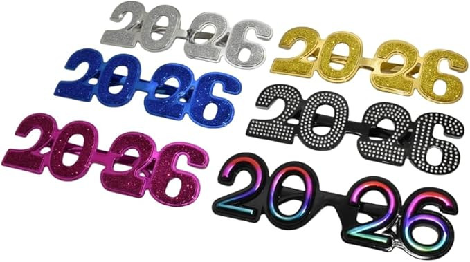 SWYOUN 2026 Plastic Glasses Happy New Year's Eve Glasses Graduation 2026 Class Of 2026 Party Phot... | Amazon (US)