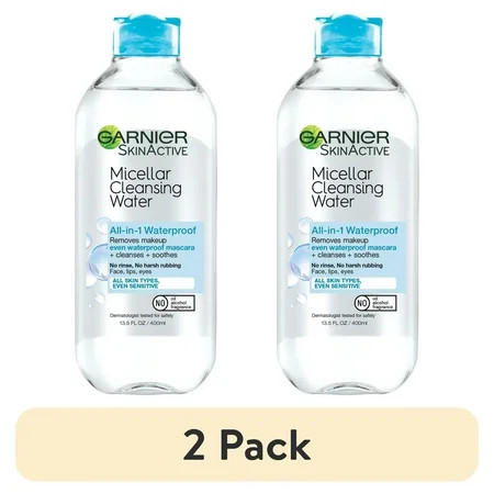 (2 pack) Garnier SkinActive Micellar Cleansing Water All in 1 Waterproof Makeup Remover Face Cleanser 13.5 fl oz | Walmart (US)
