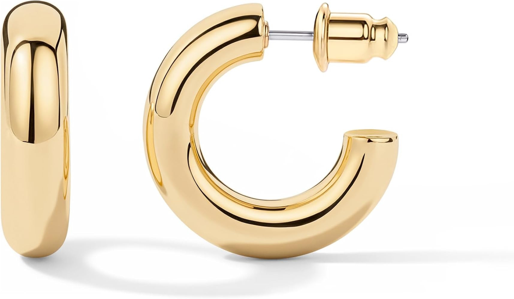 14K Gold-Plated, Lightweight, Open Hoop Earrings For Women | Amazon (US)