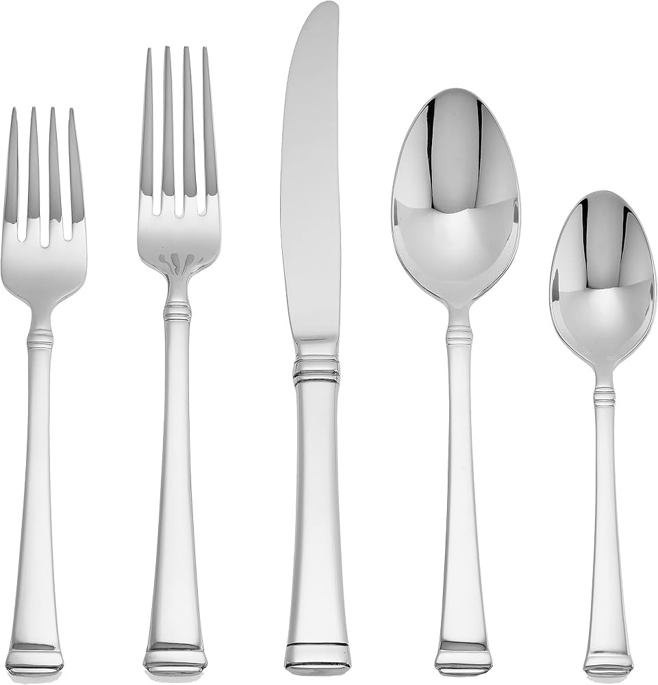 Mikasa Harmony 45-Piece 18/10 Stainless Steel Flatware Set with Serving Utensil Set, Service for ... | Amazon (US)