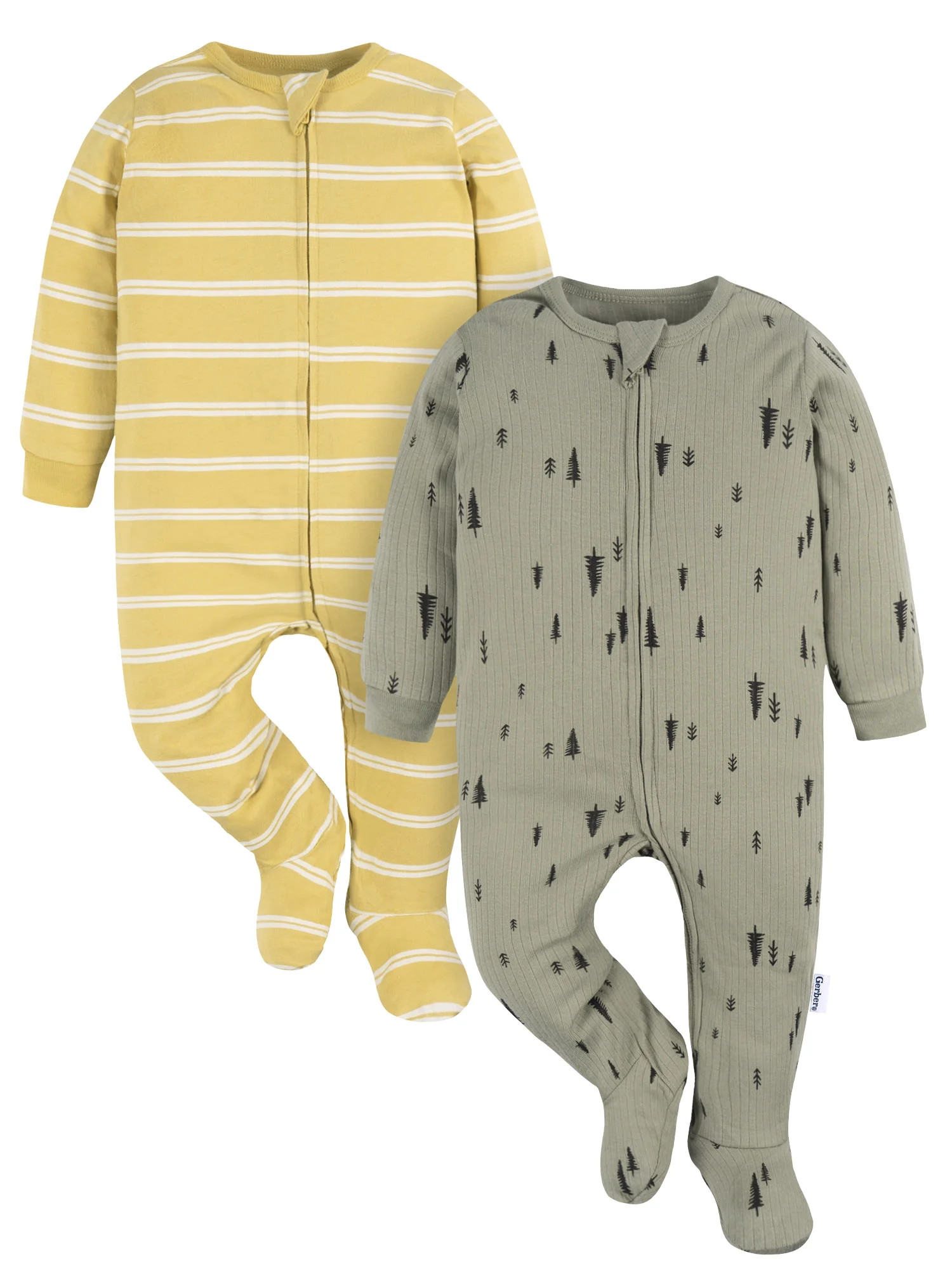 Gerber Baby Boy Sleep ´N Play Footed Cotton Pajamas, 2-Pack, Sizes Newborn - 3/6 Months | Walmart (US)