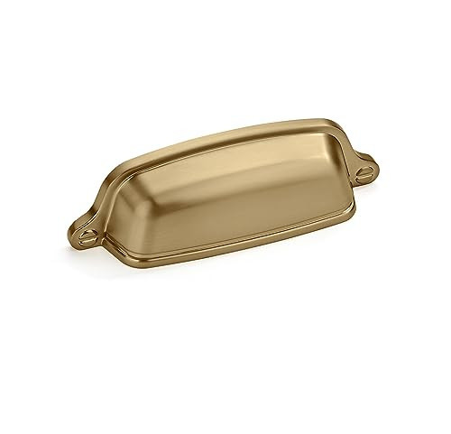 Khtumeware 10 Pack 3 Inch Gold Cup Pulls - Brushed Brass Cabinet Hardware - Easy to Install & Durable | Amazon (US)
