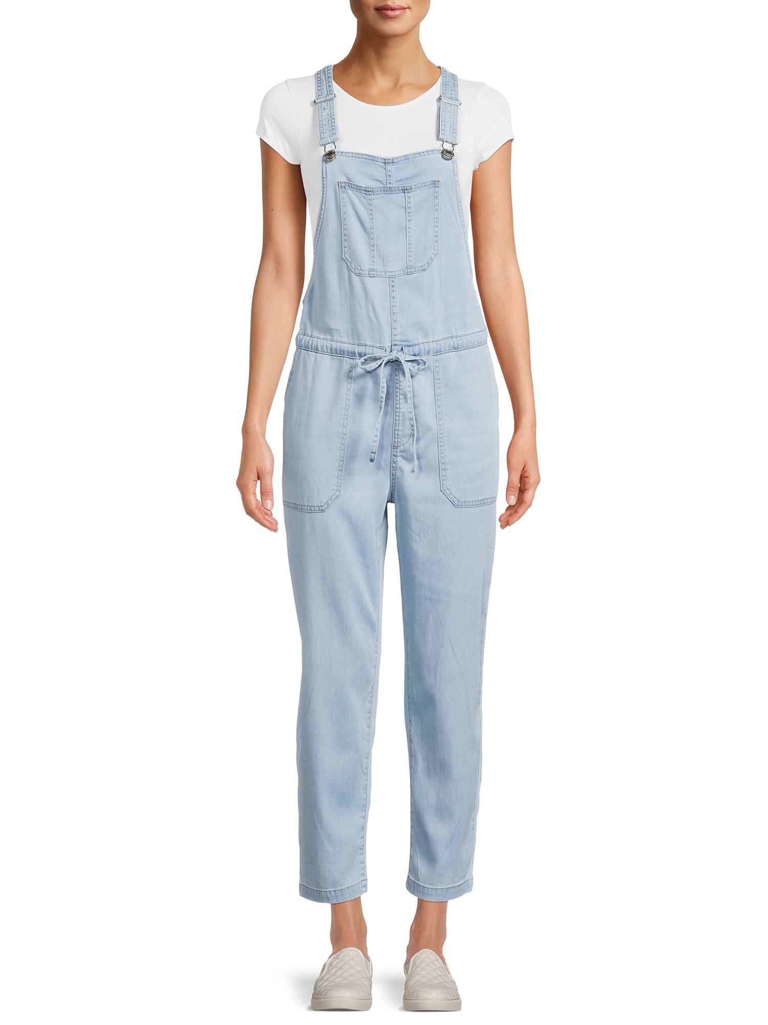 Time and Tru Women's Denim Overalls with Utility Pockets - Walmart.com | Walmart (US)