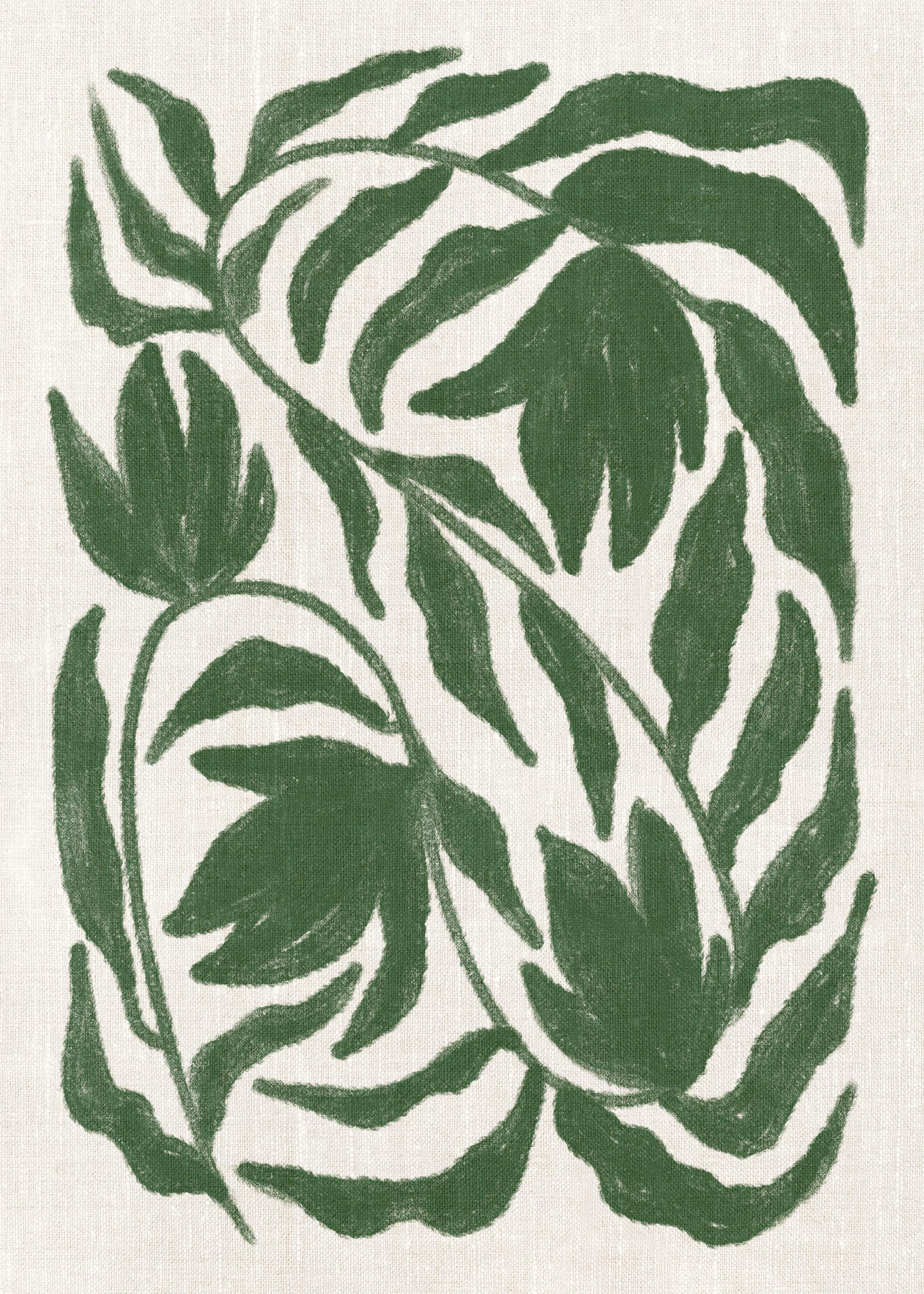 Green Botanical on Linen Print | Desenio