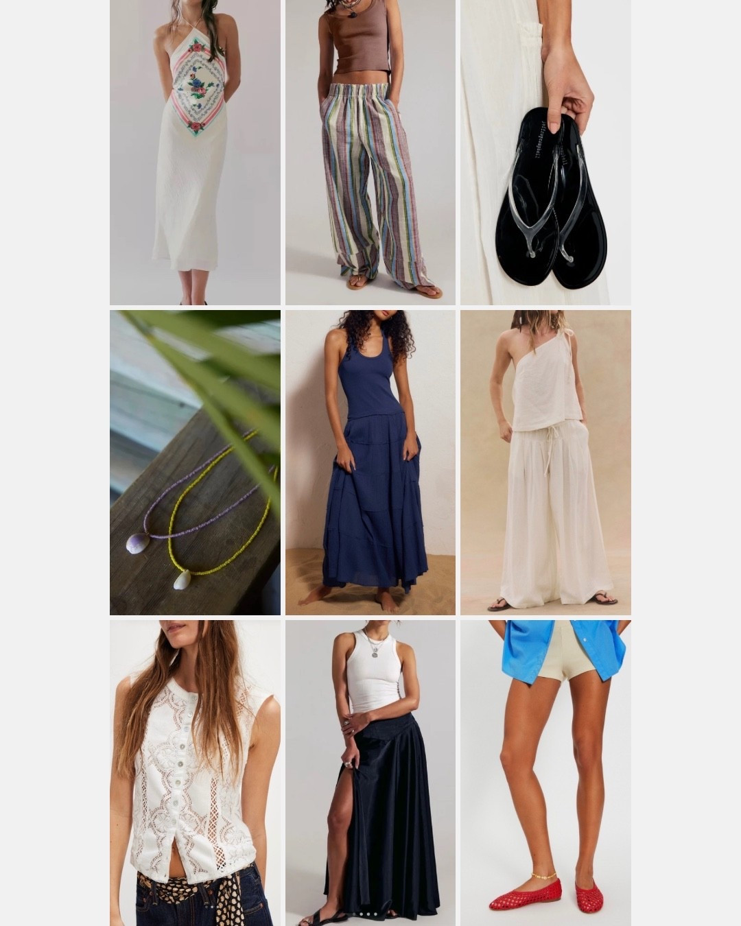 Some of my picks for updated summer looks from Free People:

• halter midi dress
• striped linen blend pants
• jelly flip flops
• shell choker necklaces
• indigo blue drop maxi waist dress
• ivory loose fitting off the shoulder pant set
• white sleeveless lace top
• long side split skirt in black
• red crochet ballet flats

*click any link below to go to freepeople.com, add anything sitewide to your cart for the sale, see site for details, exclusions

#LTKFestival #LTKSeasonal #LTKSaleAlert
