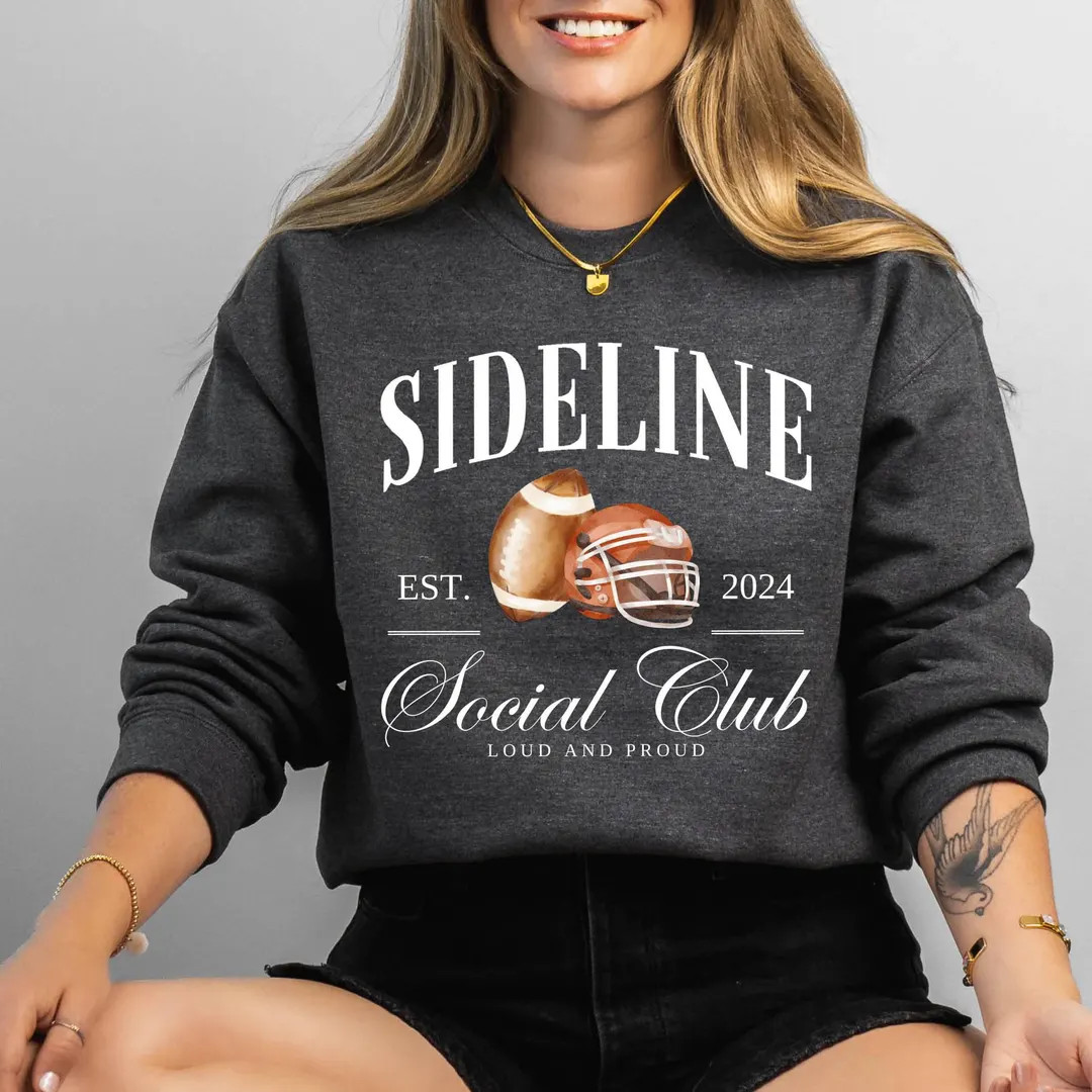 Football Social Club Sweatshirt, Game Day Sweater for Women, Sideline Social Club Sweatshirt, Foo... | Etsy (US)