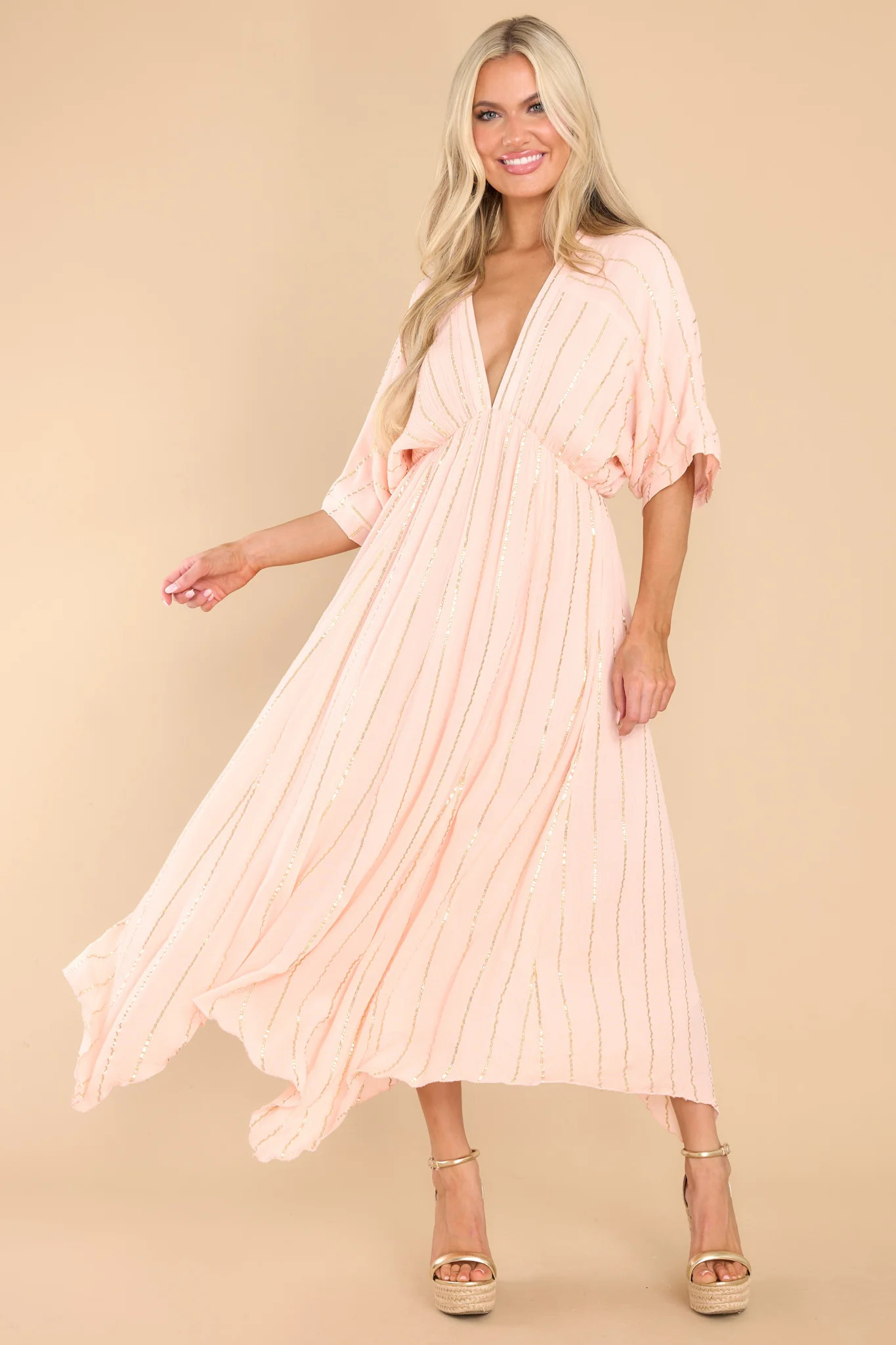 Always Shimmering Light Pink Maxi Dress | Red Dress 