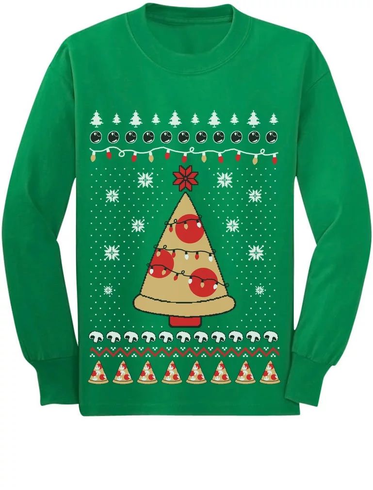 Tstars Boys Unisex Ugly Christmas Sweater Pizza Tree Kids Christmas Gift Funny Humor Holiday Shir... | Walmart (US)