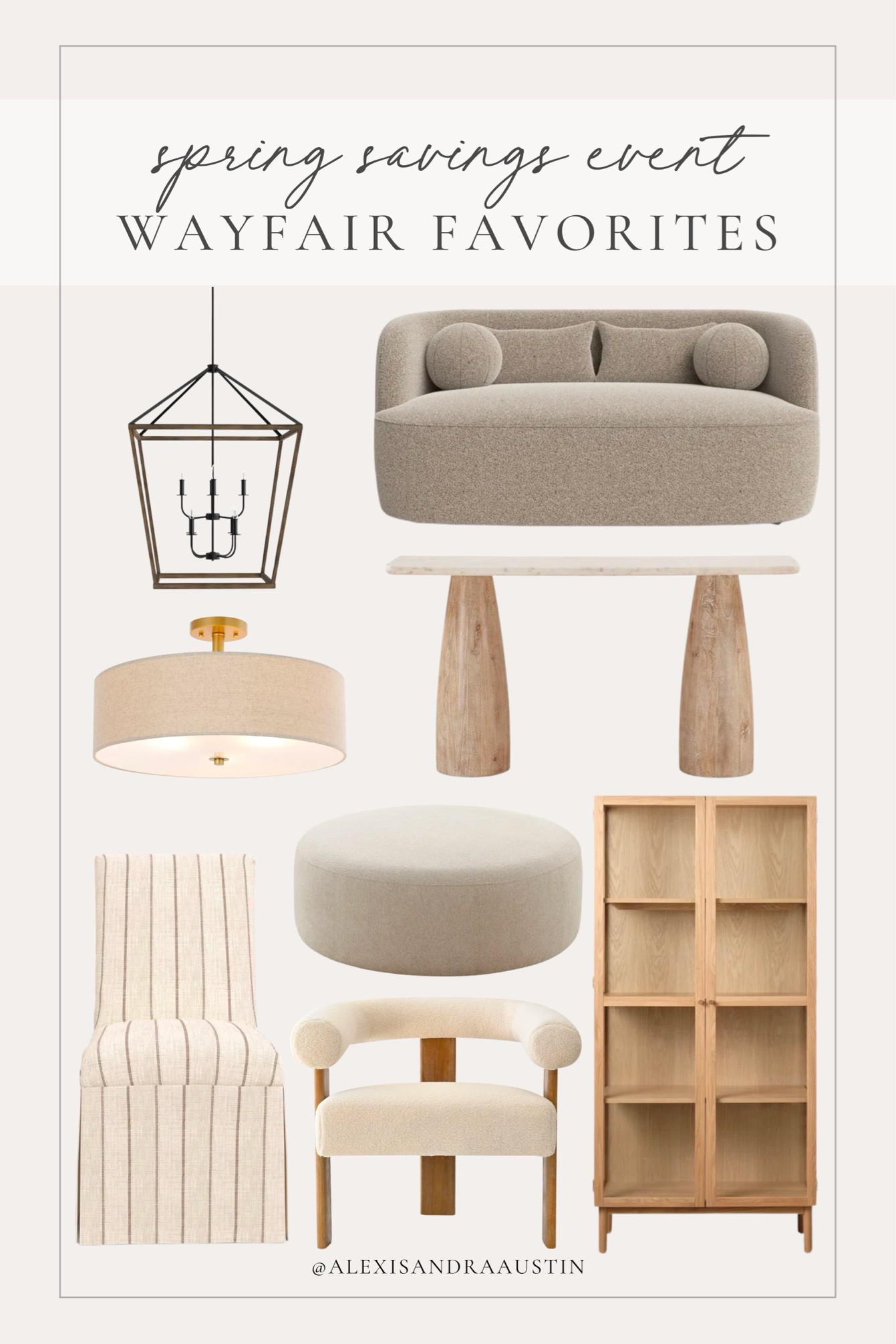 @Wayfair Spring Savings Event is here with up to 70% off and fast shipping on so many lighting finds and furniture accents. Now is the perfect time for a home refresh featuring some of my favorite finds for the season.

#wayfair #wayfairpartner 

Home finds, Wayfair style, spring refresh, neutral furniture favorites, neutral home style, ottoman finds, accent chair, statement couch, lighting detail, dining chair, console table, living room refresh, dining room refresh, light and bright, aesthetic home inspo, shop the look!

#LTKStyleTip #LTKSeasonal #LTKHome