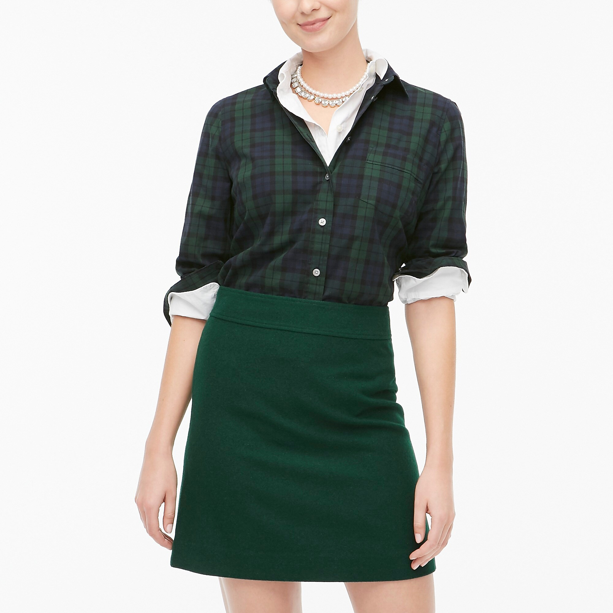 Wool-blend A-line skirt | J.Crew Factory