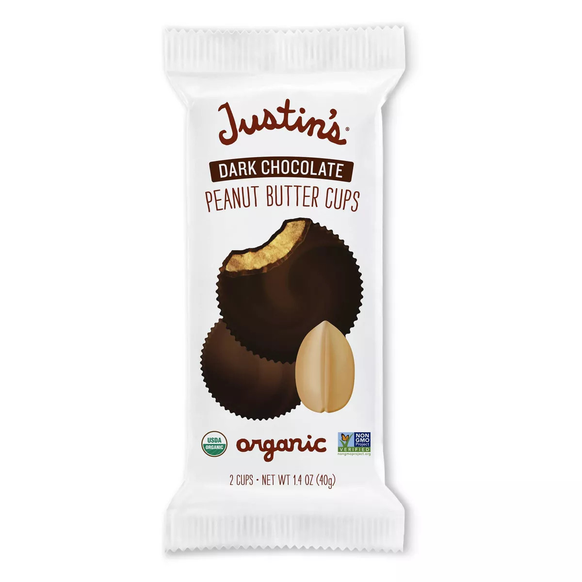 Justin's Organic Dark Chocolate Peanut Butter Cups Candy  - 1.4oz | Target