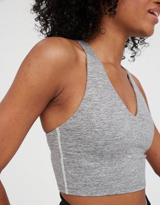 OFFLINE by Aerie The Hugger Pop Stitch Voop Sports Bra | American Eagle Outfitters (US & CA)