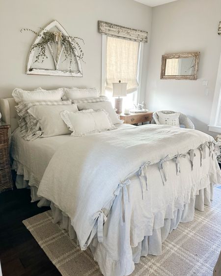 I’ve been eyeing this bedding for months, and just haven’t taken the time to decide which style and place the order.

As you can see I went with one with ties and I love it!

You won’t believe how great the price of this linen bedding is.

It also comes in a ruffled edge and in 6 colors.

The set includes a duvet cover and 2 pillow shams.

I also paired their linen bedskirt with this set.

I am truly amazed at the quality for the price. 

If you need to spruce up a bedroom for holiday guests, this linen duvet set is perfect! 


#linenbedding #cottagestyle


#LTKsalealert #LTKSeasonal #LTKhome