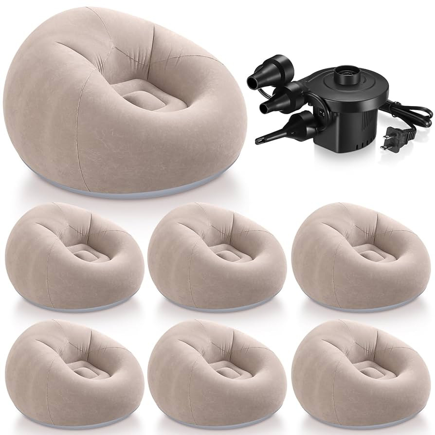 6 Pcs Bean Bag Chairs for Adults Inflatable Chairs with Electric Air Pump,Blow up Couch Folding P... | Amazon (US)