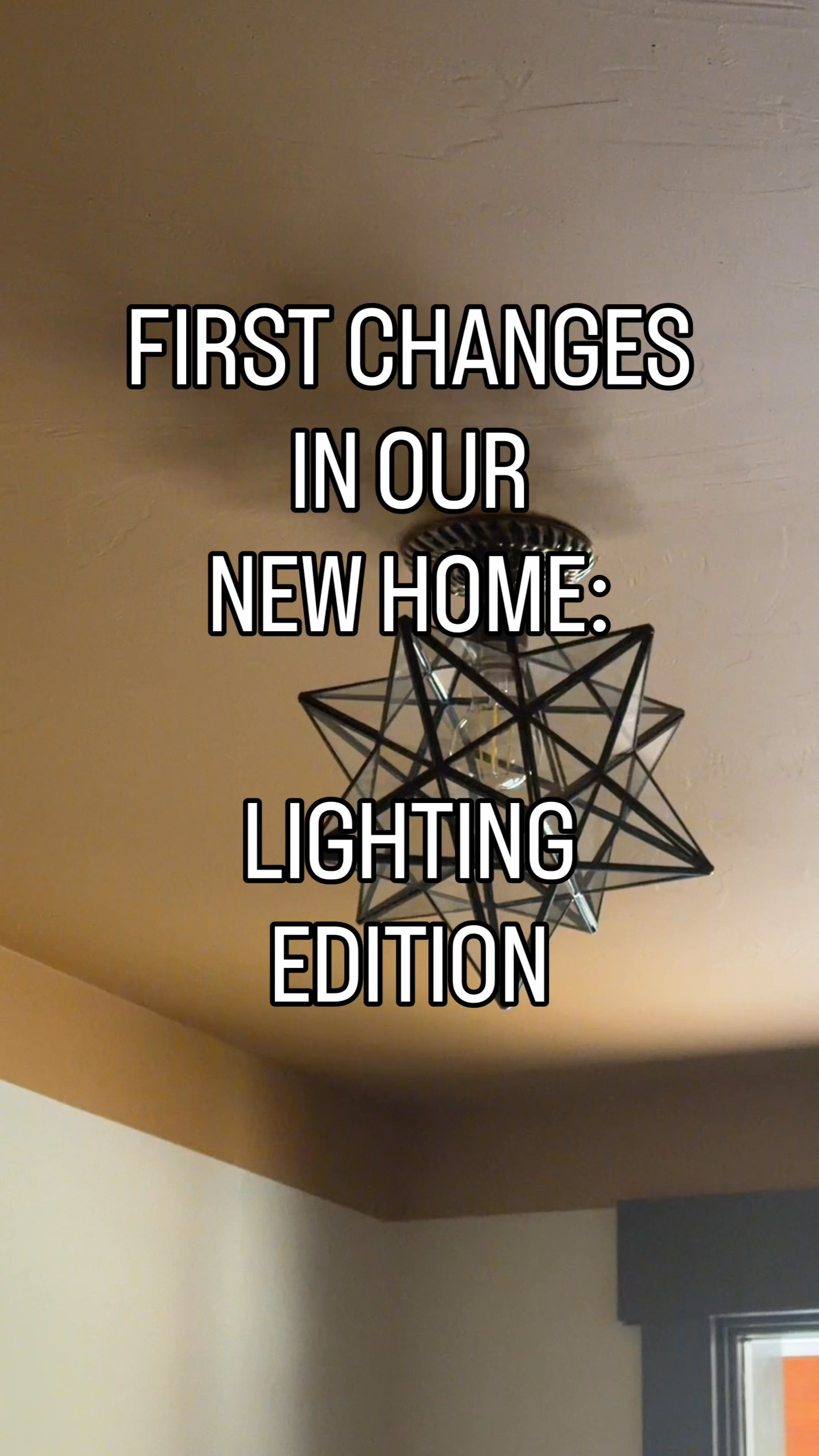 First official change in our new home: LIGHTING!  It is crazy how a simple light fixture swap can completely change the vibe of a room. We kicked things off with this gorgeous, vintage-inspired glass Moravian star ceiling light in the hallway, and I’m completely obsessed with the shadows it casts when turned on. Then we upgraded the bathroom vanity light to this modern brass and clear glass 3-light fixture—it looks so high-end and brightens up the space perfectly! If you’re looking for budget-friendly home upgrades or easy DIY lighting options to refresh your space, these are it! 

#LTKHome #LTKunder100 #LTKSeasonal #lightingdesign #homerefresh #newhomeowner #modernvintage #bathroomrenovation 

 #LTKHome