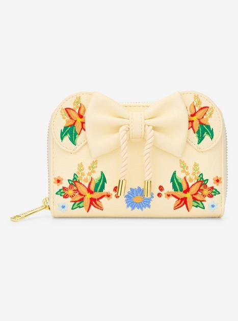 Loungefly Disney Minnie Mouse Orange Floral Ears Small Zip Wallet - BoxLunch Exclusive | BoxLunch | BoxLunch