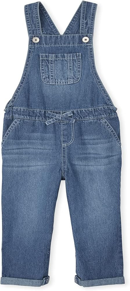The Children's Place Baby Toddler Girl Sleeveless Denim Overalls | Amazon (US)