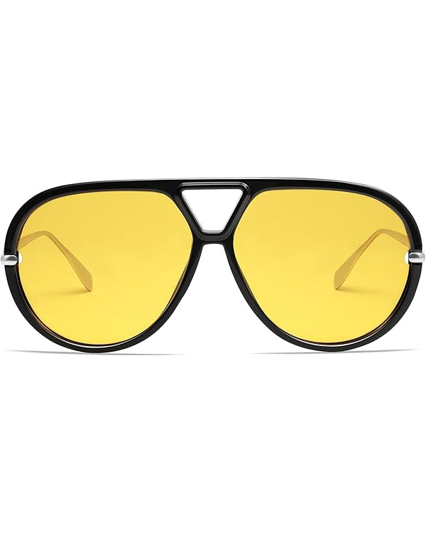 VANLINKER Trendy Polarized Aviator Sunglasses for Women Men Retro Oversized Round Sunglasses Vint... | Amazon (US)