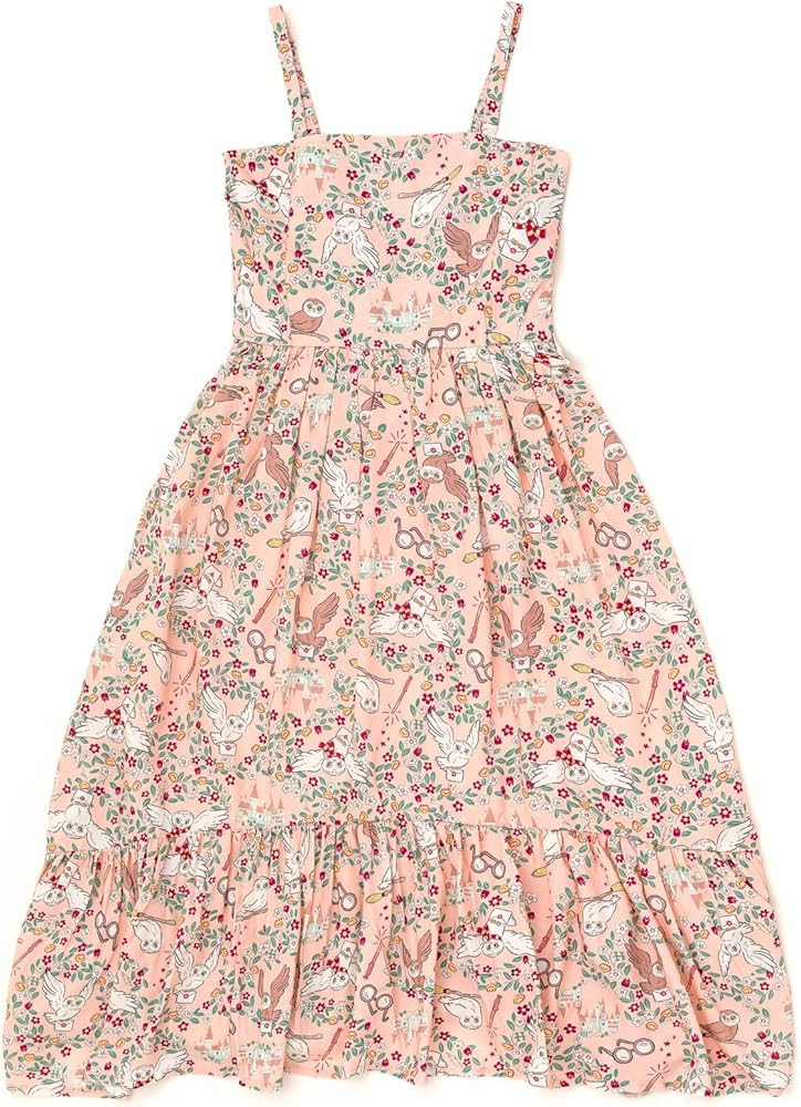 Harry Potter Girls Square Neck Smocked Cami Maxi Dress Little Kid to Big Kid Sizes (4-14-16) | Amazon (US)