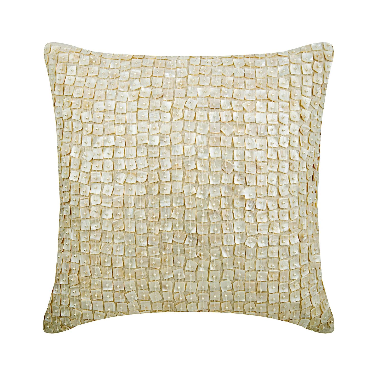 16x16 Designer Ivory Pillow Cover Art Silk Toss - Etsy | Etsy (US)
