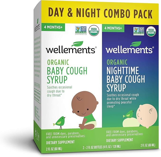 Wellements Organic Baby Cough Syrup Day & Night Value Combo Pack | Daytime & Nighttime Baby Cough... | Amazon (US)