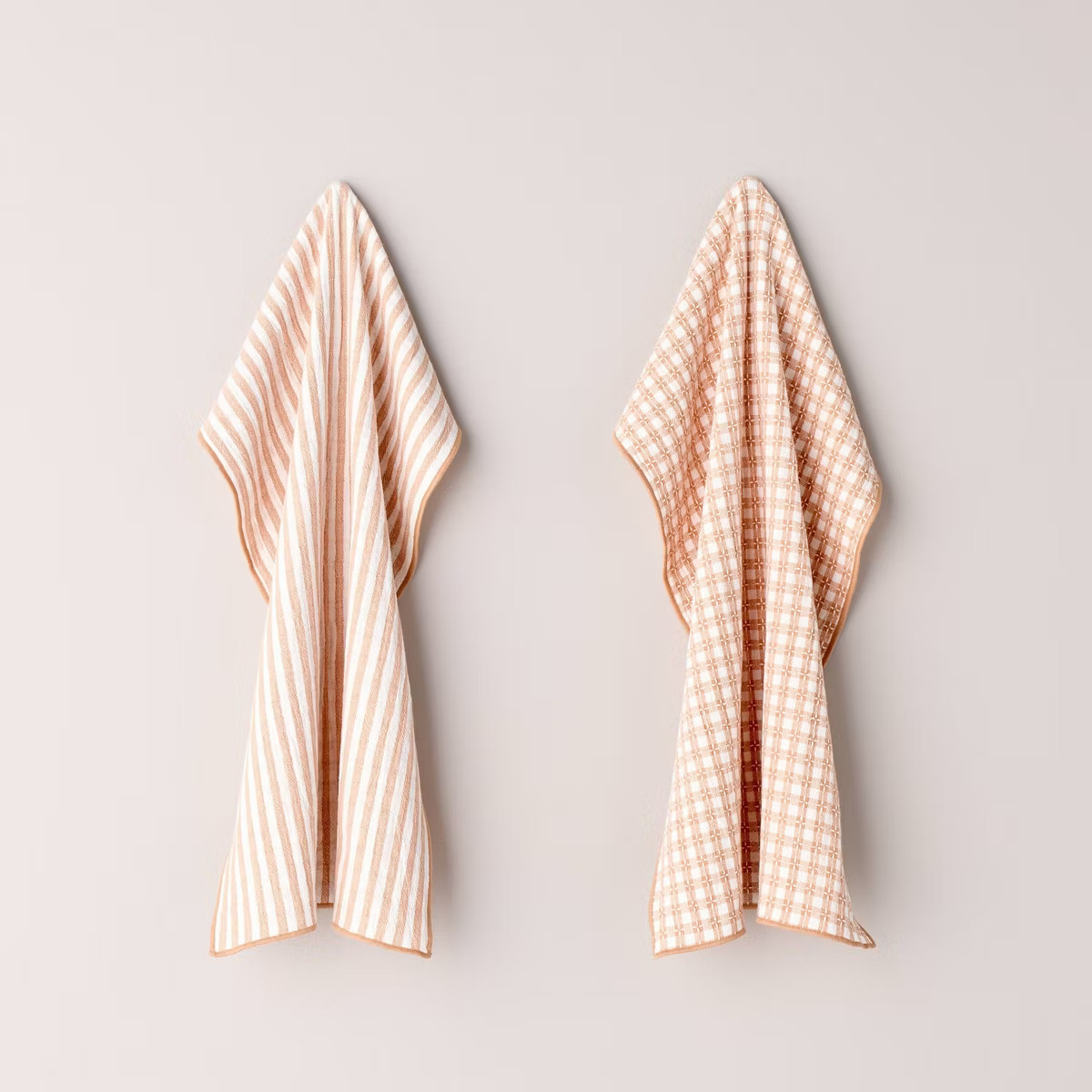 2ct Reversible Textured Gingham/Stripe Kitchen Towel Set - Hearth & Hand™ with Magnolia | Target