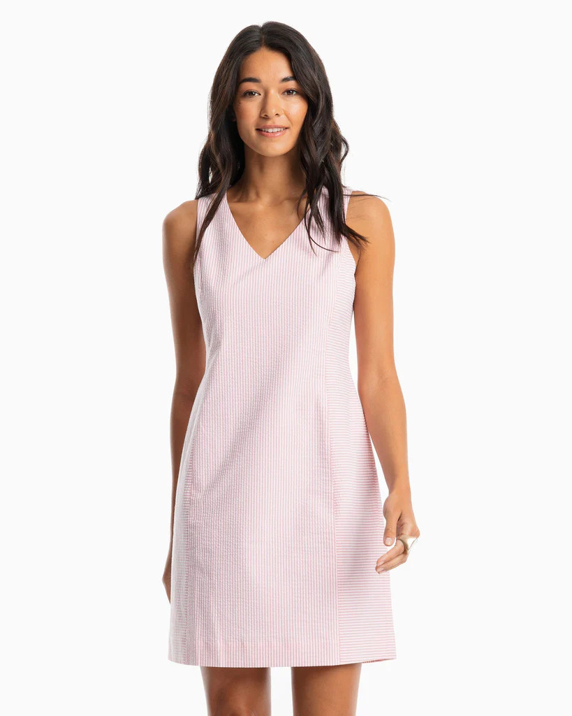Baxlee Seersucker V-Neck Shift Dress-  FINAL SALE | Southern Tide