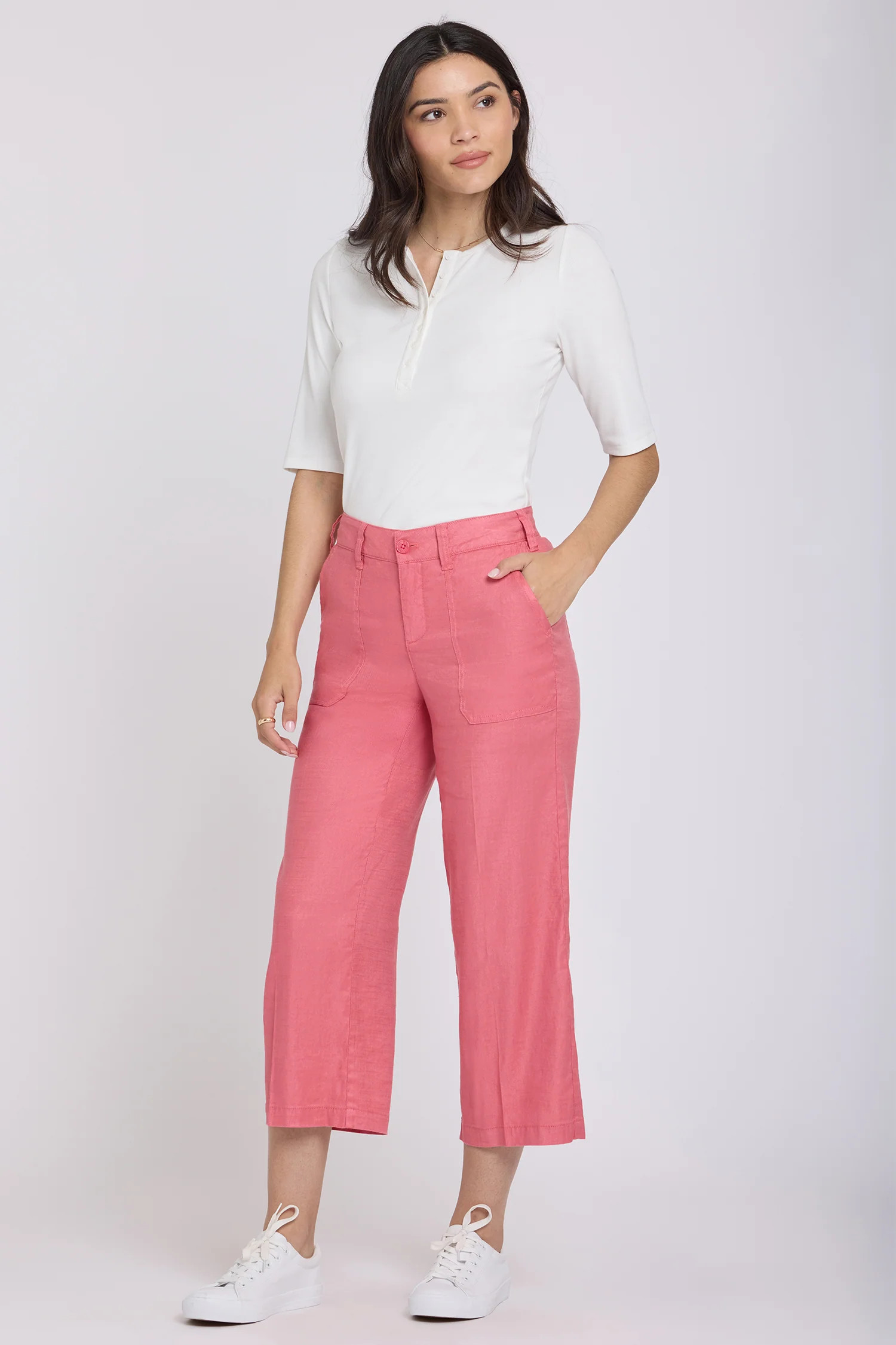 Wide Leg Cargo Capri Pants - Desert Rose | NYDJ