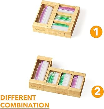 Amazon.com: SpaceAid Bag Storage Organizer for Kitchen Drawer, Bamboo Organizer, Compatible with ... | Amazon (US)