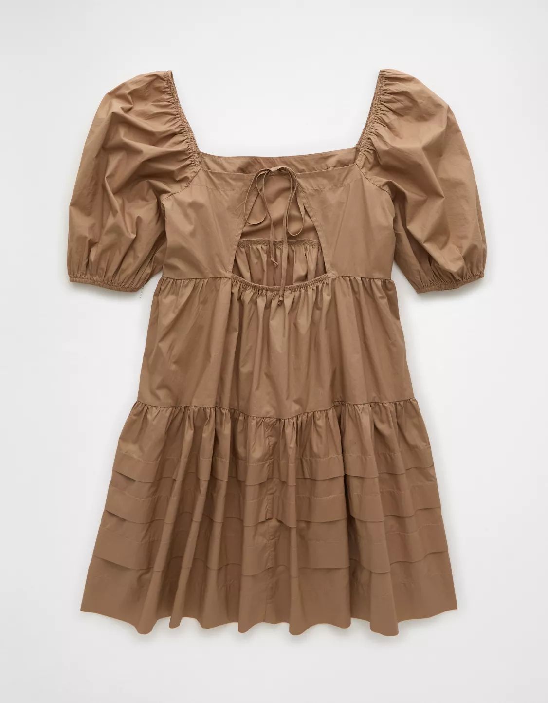 AE Puff Sleeve Tiered Babydoll Mini Dress | American Eagle Outfitters (US & CA)