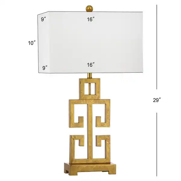 SAFAVIEH Lighting Greek Key Antiqued Gold 29-inch Table Lamp (Set of 2) | Bed Bath & Beyond