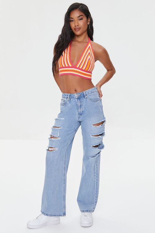 Striped Crochet Halter Crop Top | Forever 21 | Forever 21 (US)