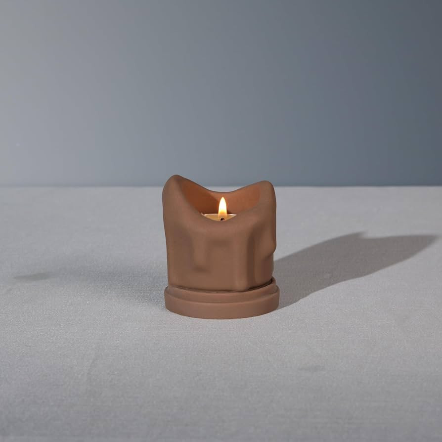 Handcrafted Tealight Candle Holder Designed as a Melting Candle; Handmade Tea Light Candle Holder... | Amazon (US)