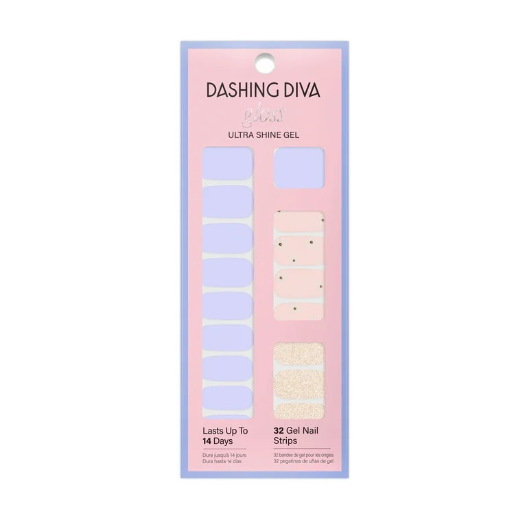 Dashing Diva Gloss Gel Nail Strips, Down Down Daisy, 32 Count | Walmart (US)