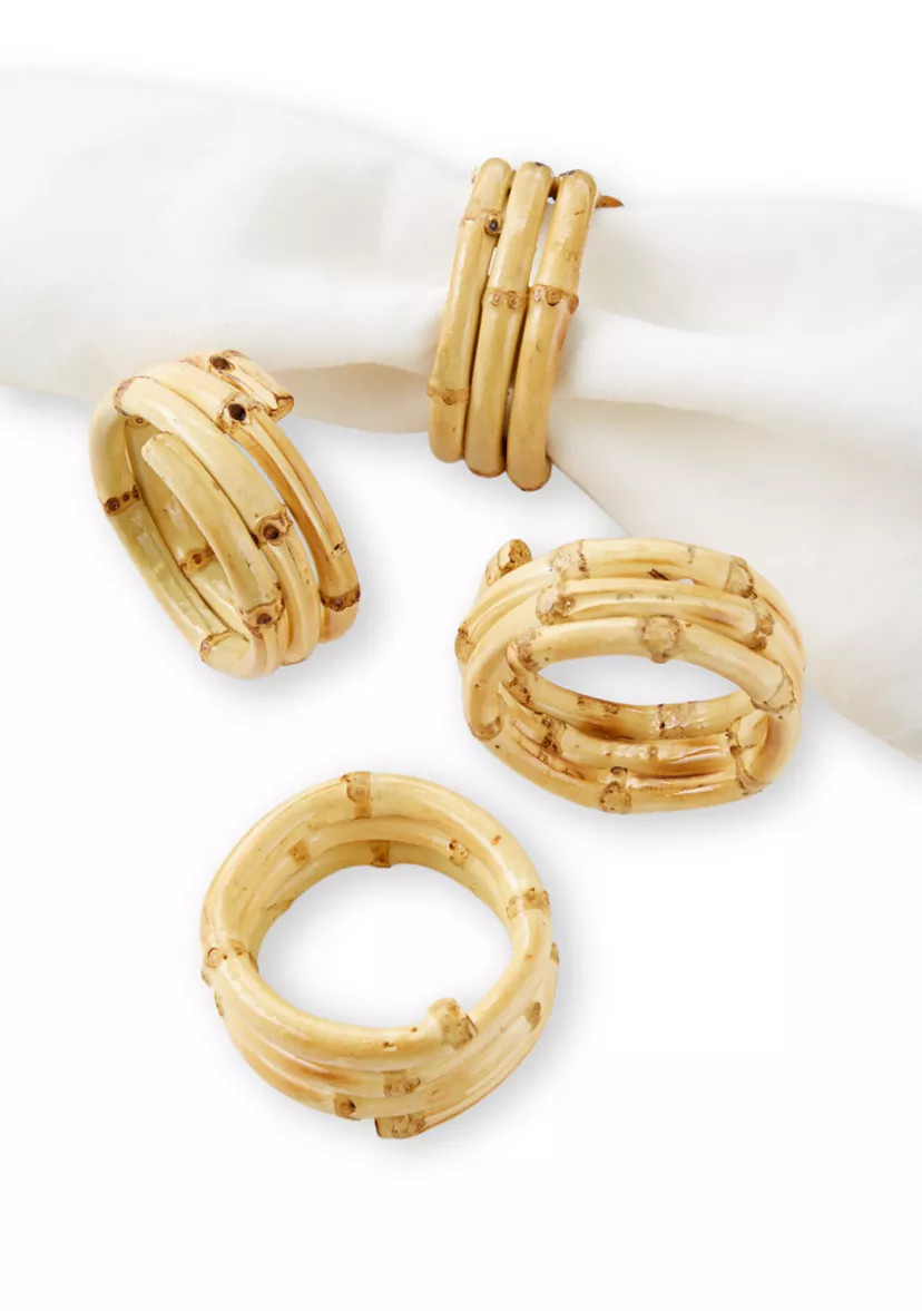 Bamboo Napkin Ring Set of 4 | Belk