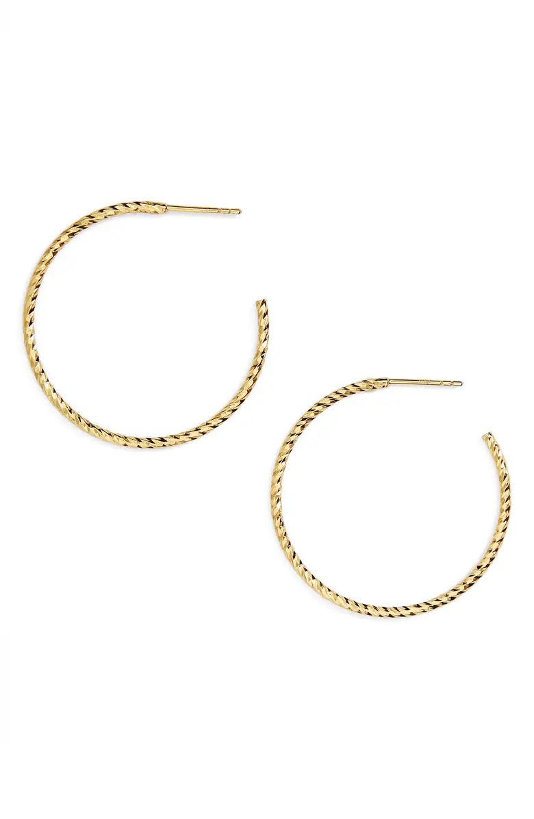 Argento Vivo Sterling Silver Argento Vivo Textured Hoop Earrings | Nordstrom | Nordstrom