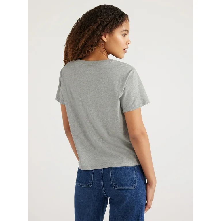 Free Assembly Women's Crop Box Tee with Short Sleeves, Sizes XS-XXL | Walmart (US)