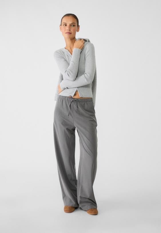 Long flowing smart trousers - Women's fashion | Stradivarius United Kingdom | Stradivarius (UK)