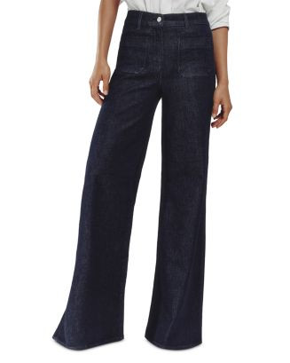 Petite Bella Mid Rise Wide Patch Pocket Jeans in Dark Blue | Bloomingdale's (US)