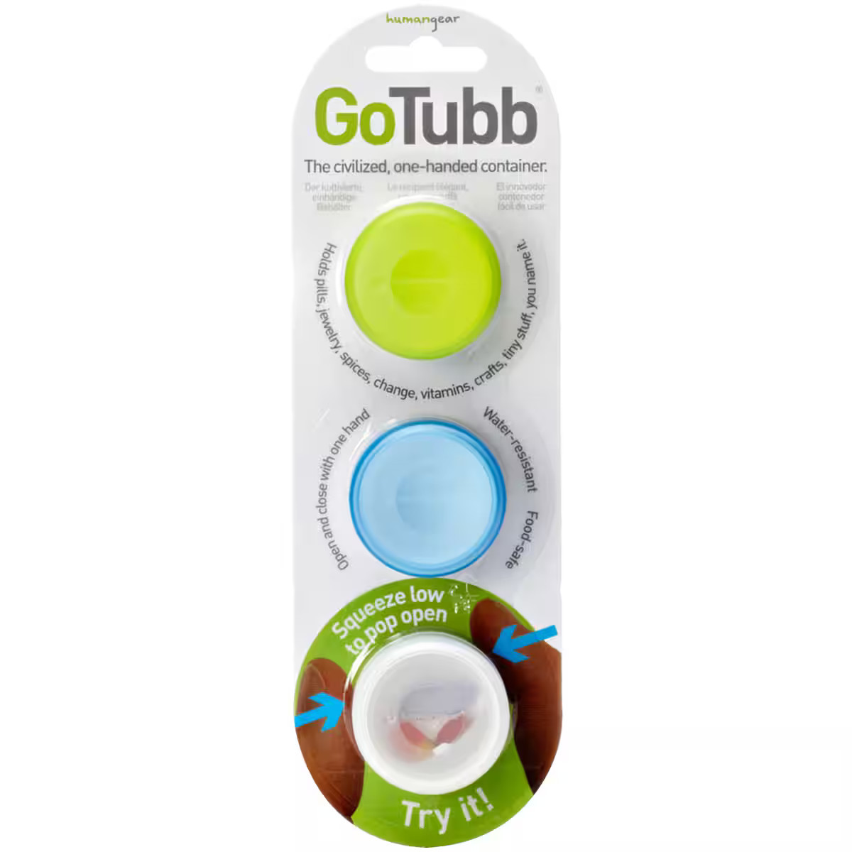 Humangear - GoTubb .2 oz Container - 3 Pack - /Blue/Clear - Green | Best Buy U.S.