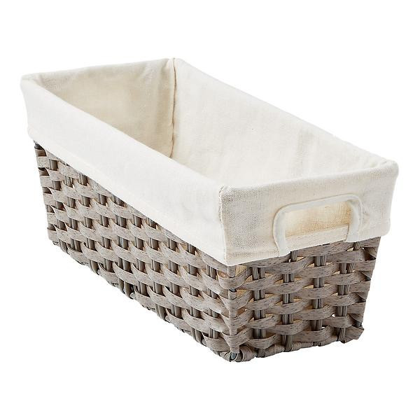 Small Rectangle Montauk Bin w/ Liner Grey | The Container Store