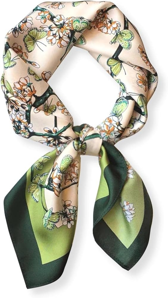 PoeticEHome 100% Pure Mulberry Silk Square Scarf 27"x27" Women Neckerchief Headscarf Gift Packed | Amazon (US)