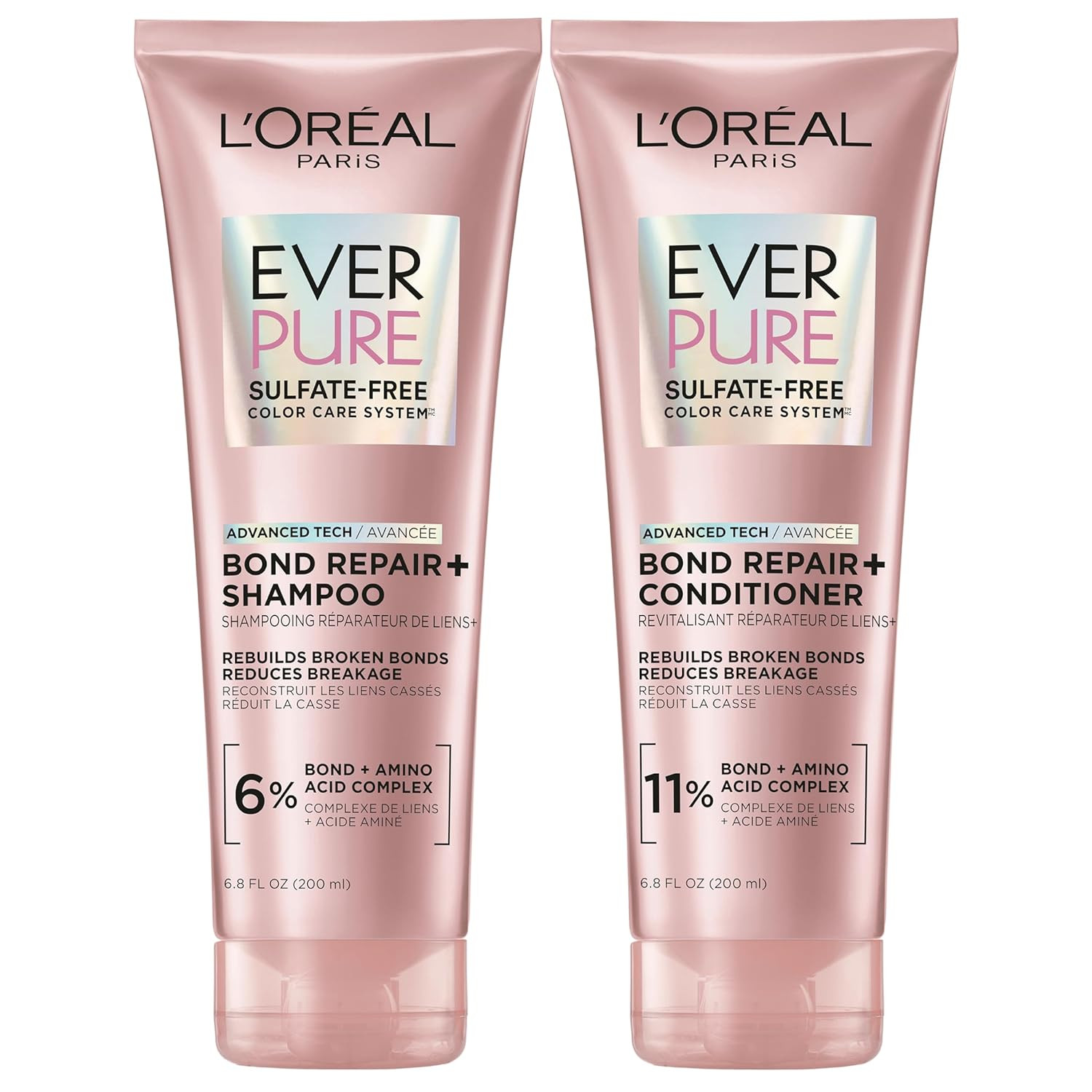 L'Oreal Paris Sulfate Free Bond Repair+ Shampoo and Conditioner, 13.6 Fl Oz | Amazon (US)