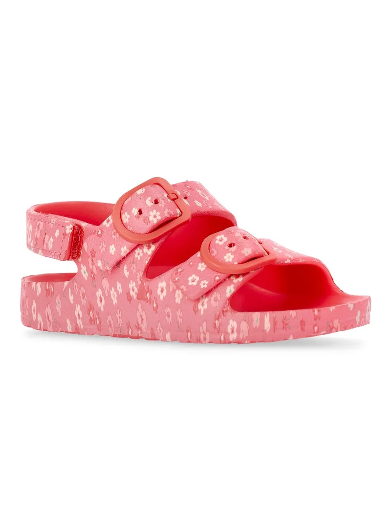 Wonder Nation Toddler Girls EVA Two Buckle Print Sandals | Walmart (US)