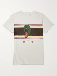 Saint Laurent - Dinosaur-Print Washed Cotton-Jersey T-Shirt | Mr Porter US